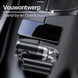 Happyment Draadloze Auto Stofzuiger - USB-C - 2 in 1 Multifunctioneel Stofzuigertje - Auto Oplader - Kruimelzuiger - Zwart — thumbnail 3