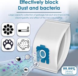 Set van 17 stuks, bestaande uit 12 Pure GN 3D-stofzakken, 4 sets filterkatoen en 1 borstel – geschikt voor Miele HyClean GN Classic C1, Complete C2, Complete C3 en de stofzuigers uit de S2-, S5-, S8-, S800- en S600-serie — thumbnail 5