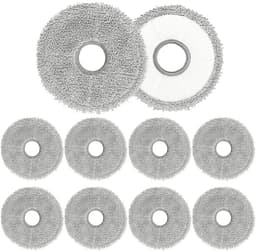 10-delige set dweildoeken voor Ecovacs Deebot T30 Pro Omni/T50 Omni, Pro/Max, N30 X5 - Accessoires voor robotstofzuigers - Ronde dweildoeken - 10 stuks - Grijs — thumbnail 1