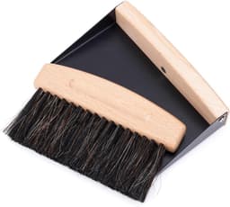 Tafelbezem en Stoffer - Mini schoonmaakset - Bureau schoonmaken - Magnetische bevestiging - 15.5 cm - Zwart — thumbnail 1
