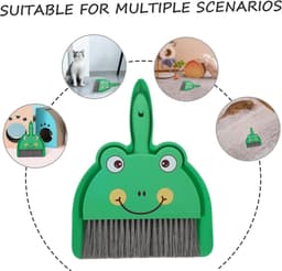 Mini Stofzuiger en Borstelset - Kleine Bezem - Bureau Reinigen - Compact Clip Ontwerp - 18 x 23 cm - Groen — thumbnail 5