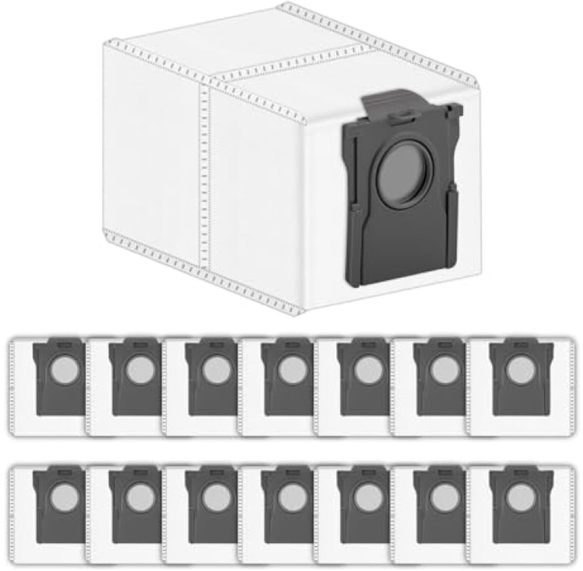 15 stuks stofzakken voor Dreame X40/X50/X60, Mova E40/P10/P50/Z60, geschikt voor L-serie en D-serie robotstofzuigers - 4-laagse filtratie — afbeelding 1