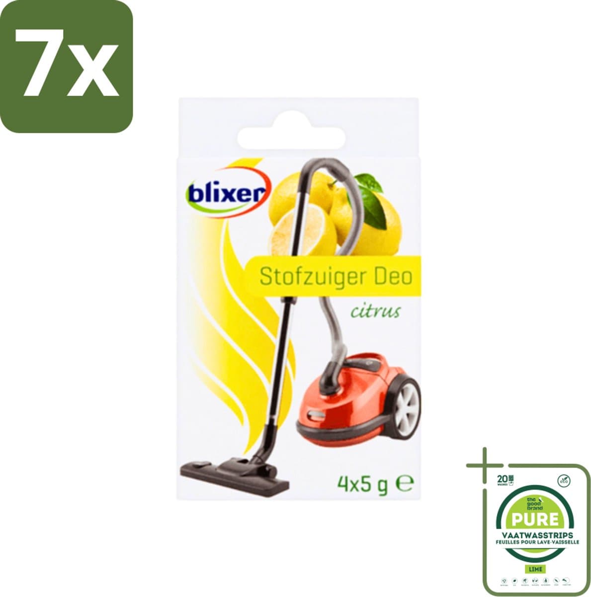 7 x Blixer - Beckmann - Stofzuiger Deodorant - Citrus - 4 Geurverspreiders - Grootverpakking - Stofzuiger Geur - Citrus Geur - Huis Geur - Frisse Geur - Stofzuiger Deo — afbeelding 1