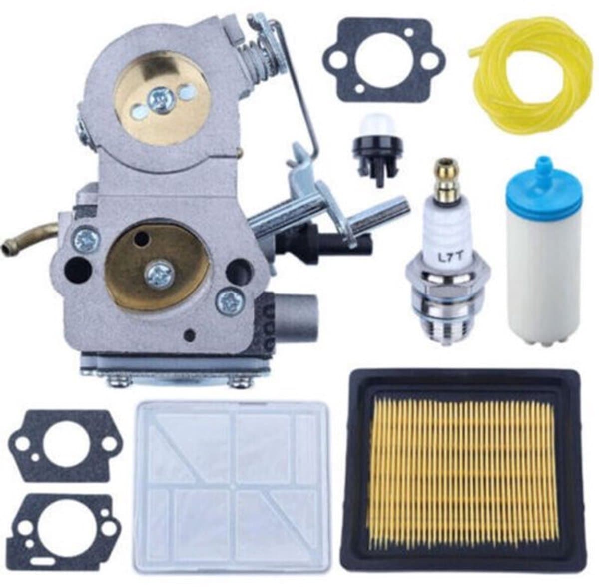 578243401 is geschikt geschikt voor Husqvarna K750, K760 en K770 betonfrezen geschikt geschikt voor carburateur, en ook geschikt voor de ZAMA C3 EL53. Het bevat een luchtfilterpakking en een brandstofleidingkit. — afbeelding 1