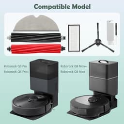 PromoHome 20-delig Accessoirepakket voor Roborock Q5 Pro, Q5 Pro+, Q8 Max+, Q8 Max - 2 Hoofdborstels, 4 HEPA-filters, 6 Dweilen, 6 Zijborstels, Reinigingsborstel, Schroevendraaier — thumbnail 2
