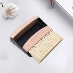 Bureaubezem Stoffer - Kleine Veegset - Bureau Schoonmaken - Compact Ontwerp - 15.5 cm - Zwart — thumbnail 1