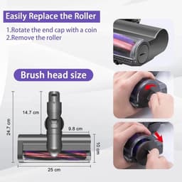 Elektrische Borstelkop Voor Stofzuiger - Compatibel Met V6 DC58 DC59 DC62 DC74 SV09 - Voor Harde Vloeren En Tapijt - Duurzaam Accessoire — thumbnail 2