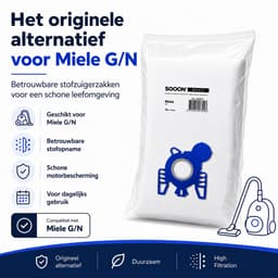 SQOON® Stofzuigerzakken Geschikt voor Miele GN, classic C1 complete C2/C3 + 1 filter - 10 Stuks — thumbnail 2