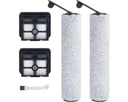 Allecto Plus - Borstelrol filter reserveonderdelen voor nat-droog-stofzuiger - Set van 2 borstelrollen en 2 HEPA-filters - Inclusief reinigingsborstel