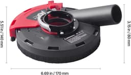 Stofafzuigkap voor Haakse Slijper, Universeel voor 100-125 Mm, Met 6 Klemringen & 125 Mm Diamant Slijpbeker - Ideaal voor Metaalbewerking — thumbnail 1