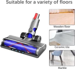 Vervangend onderdeel Geschikt voor Dyson V10 Slim V12 Slim stofzuigers, geschikt voor harde vloeren en laagpolige tapijten, met LED-koplamp, V-vormig borstelontwerp en rubberen wielen — thumbnail 3