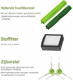 Stofzuigeraccessoireset - Navulling - Hoogwaardig filter - Robotstofzuiger - Borstels en rubberen onderdelen - geschikt voor iRobot i7 i7+ E5 E6 E7 - 6 artikelen — thumbnail 4