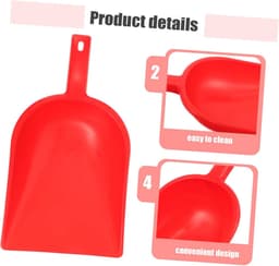 Stofblik en Bezemset - Handveger Tafel - Bureau Schoonmaken - Ergonomisch Handvat - 34 x 19 cm - Rood — thumbnail 4