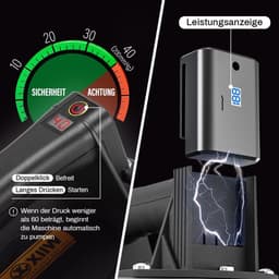 Met 2 x accu & manometer, elektrische zuigkracht max. 300 kg, zelfzuigende glaslifter 8 inch vacuüm sterke zuignap voor zwaar glas, tegels, ijzeren plaat, zuignappen voor materiaaltransport — thumbnail 3