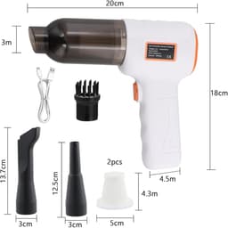 Draadloze Kruimeldief - Mini Stofzuiger - Auto Interieur Reinigen - 4-in-1 Functie - 16000 Pa Zuigkracht - Zwart — thumbnail 5
