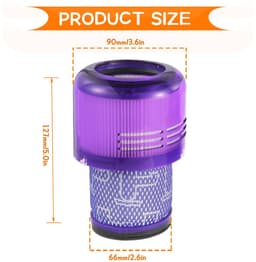 2-pack V11 stofzuigerfilters - vervanging voor Dyson V11 Animal - V11 Torque Drive - V11 Extra - V15 Detect en V15s Detect draadloze stofzuigers. Vergelijkbaar met onderdeelnummer 970013-02. — thumbnail 2