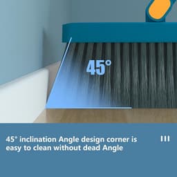 Bezem Stofpan Set met Verstelbaar Handvat en 180° Roterende Kop – Lichtgewicht Schoonmaakset van Roestvrij Staal voor Thuis, Keuken en Balkon — thumbnail 2