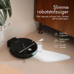 Bloomfold Sweep Robotstofzuiger met Dweilfunctie – Slimme Robot Stofzuiger, 3500Pa, 130 min, App & Google Home - Ultra-dun (7,3 cm) - Geschikt voor Huisdierhaar — thumbnail 2