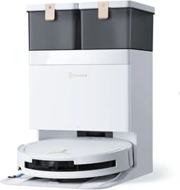 ECOVACS DEEBOT T50 PRO OMNI Gen3 Robotstofzuiger met Dweilfunctie - 25.000Pa - 8.1 cm Ultradun - ZeroTangle 3.0 - TruEdge 2.0 Randreiniging - AIVI 3D 3.0 Obstakelvermijding - 75°C Heetwater-Wit — thumbnail 1
