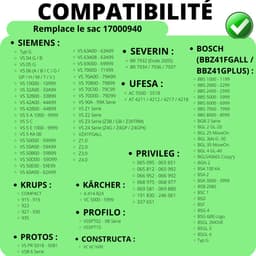 Stofzuigerzak voor Bosch BBZ41FGALL Type G ALL [Set 10] Vervangende stofzakken 17000940 compatibel Bosch Siemens Privileg — thumbnail 5
