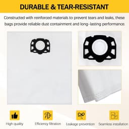 Stofzuigerzakken Geschikt voor Karcher WD2 Plus & WD3 Serie - 10 Stuks - 3-laags Synthetisch Vlies - Scheurvast - Geschikt Voor KWD 1, 2, 3 & SE 4001/4002 — thumbnail 3
