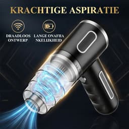 Wishdor Draadloze Handstofzuiger & Kruimeldief - 29.000 Pa - Dubbele Motor - Nat & Droog Gebruik - Inclusief Accessoires - Zwart — thumbnail 5