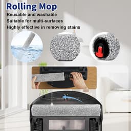 17 STKS Accessoires Kit gescht voor eufy Omni S1 Pro/Omni S1 Robot Stofzuiger, Vervangende Onderdelen Hoofdborstel, Rolling Mop, Zijborstel, Wasbaar Filter, Stofzak — thumbnail 2
