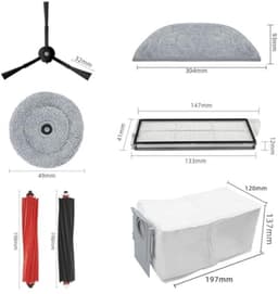 PromoHome Accessoires voor Roborock S8 MaxV Ultra - 19-delig: 1 set rolborstels, 2 filters, 4 zijborstels, 6 dweilen, 4 stofzakken, 1 reinigingsborstel — thumbnail 3