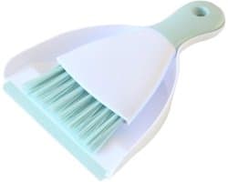 Mini bezem veger - Kleine reinigingsset - Bureau schoonmaken - Compact en draagbaar - Mini formaat - Groen
