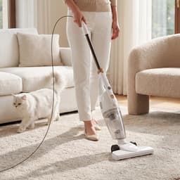 AG3500 Steelstofzuiger - Zonder Zak - 600W - Sterke Zuigkracht - Vacuum Cleaner - 3-in-1 Snoerstofzuiger - HEPA Filter - Vacuum Cleaner -LED Verlichting - Handstofzuiger - Lichtgewicht - Kruimeldief - Geschikt voor Dierenharen - Wit — thumbnail 4