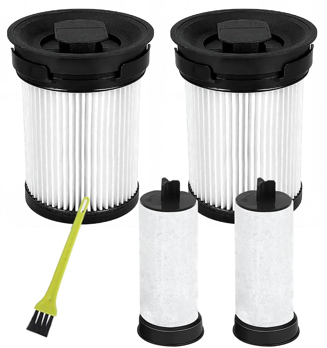 2 filters - Inclusief 2 cartridges + 2 zeefjes + 1 klein borsteltje - HX1 stofzuigeraccessoire filtercartridges en zeefjes - Filters voor Miele Triflex HX1 draadloze stofzuiger - Kunststof — afbeelding 1