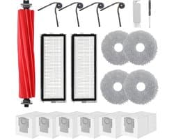 Vervangende accessoireset voor Roborock Qrevo S Pro, QV 35A/35S, QR 598/798 – 18-delige set met hoofdborstel, zijborstels, filters, doeken, stofzakken en reinigingsborstel
