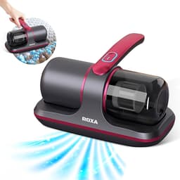 Roxa Huisstofmijt Stofzuiger - UV Lamp Sterilisator - Matras, Tapijt, Meubel, Zetel & Bank Reiniger Apparaat - Kruimeldief snoerloos best verkocht - Bacterie, Mijt & Schimmel Bestrijder - Zonder Zak - USB Opladen - Rood/Grijs - 2025 — thumbnail 1
