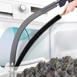 2-delige stofzuigerset Geschikt voor drogerventilatie, compatibel met alle stofzuigers, pluizenborstel voor droger en stofzuigerslang met elastische universele connector, snelle pluizenverwijderaar, grijs — thumbnail 1