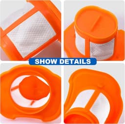 4 stuks - Stof Filter - Geschikt voor Black & Decker BHHV520BT BHHV520BFP BHHV320B BHHV320J BHHV520BF BHHV520JF - Filteraccessoires - Stofzuigerfilters vervangende accessoire - Wasbaar - Stofzuiger Onderdelen — thumbnail 4