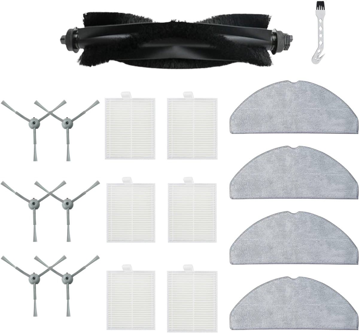 18 stuks robotstofzuiger accessoires - Geschikt voor Eufy G50 Hybrid (SES) - L60 Hybrid (SES) - L60 - L60 SES - L50 - L50 SES - Onderdelen - voor robotstofzuiger - met reinigingsborstel - Vervangingsonderdelen — afbeelding 1