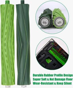 Compleet Set Reserveonderdelen voor iRobot Roomba E/I/J-serie, i7 i7+ i3 i3+ i4 i4+ j7 j7+ E5 E6, borstelaccessoires compatibel met iRobot Roomba, 2 sets rubberen borstels,8 hoogwaardige filters, 10 zijborstels — thumbnail 3