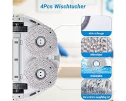 Accessoireset geschikt voor Ecovacs Deebot T20 Omni / T20e Omni - 4 Antibacteriële Stofzakken, 1 Hoofdborstel, 4 HEPA-filters, 4 Reinigingsdoeken, 6 Zijborstels