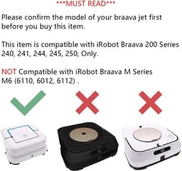 Wasbare en herbruikbare vervangende natte dweilpad compatibel met iRobot Braava Jet 240, 241, 244, 245, 250 robot, blauw, 3-pack. — thumbnail 4