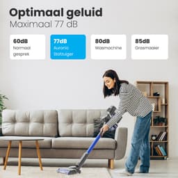 Auronic Steelstofzuiger Draadloos 220W - Draadloze Stofzuiger - HEPA Filter - Zelfstaand - Extra Accu - Op Accu - Zonder Zak - Kruimeldief - Vacuum Cleaner - Grijs/Blauw — thumbnail 4