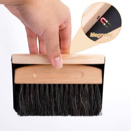 Tafelbezem en Blik - Mini Schoonmaakset - Bureau Reinigen - Ingebouwde Magneet - 155 cm - Zwart — thumbnail 5