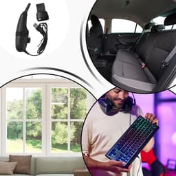 Mini Stofzuiger - Handstofzuiger - Toetsenbord Reinigen - USB Oplaadbaar - 19.7 cm Lengte - Zwart — thumbnail 3