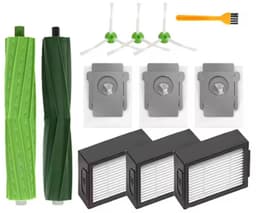 11 stuks accessoires - 1 set rubberen borstel , 3 randreinigingsborstels , 3 filters , 3 Stofopvangzak en 1 Reinigingsborstel - Voor iRobot Roomba e/i/j serie i7 + i3+ i4+ i6+ i8+ j7 E5 E6 E7 robotstofzuiger — thumbnail 1