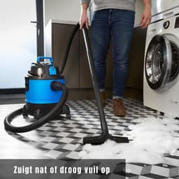 DYNA® Bouwstofzuiger Zonder Zak - Alleszuiger Met Accessoires - Stofzuiger - Zwart/Blauw - 33cm x 34cm x 45cm — thumbnail 4