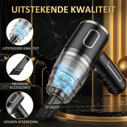 Wishdor Draadloze Handstofzuiger & Kruimeldief - 29.000 Pa - Dubbele Motor - Nat & Droog Gebruik - Inclusief Accessoires - Zwart — thumbnail 4