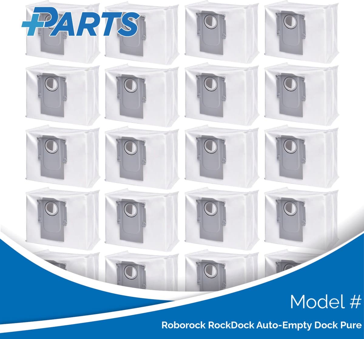 Roborock RockDock Auto-Empty Dock Pure Stofzakken (20 Stuks, Plus.Parts® alternatief voor 8.02.0132) — afbeelding 1