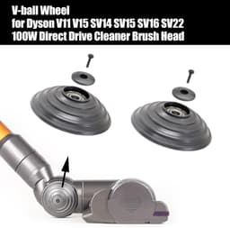 2 V-Ball Vervangende Wielen + 2 Schroeven + 2 Fixaties + Schroevendraaier Geschikt voor Dyson V11 V15 SV14 SV15 SV16 SV22, 100W Directe Trainingsreinigingskop Accessoires — thumbnail 2