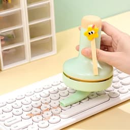 Tafelstofzuiger - Mini Stofzuiger - Bureau Schoonmaken - Oplaadbaar Draadloos - 8.7 cm - Groen — thumbnail 3