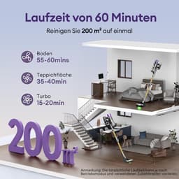 Steelstofzuiger - Draadloze stofzuiger Handstofzuiger - Grondig Schoonmaken - 55 kPa Zuigkracht - 60 min looptijd - Champagne Paars — thumbnail 2