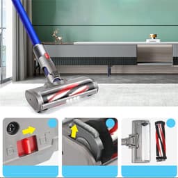 Fluff met zwanenhals – Gemotoriseerde borstelkop voor stofzuigers – Compatibel met Dyson V6/DC58/DC59/DC61/DC62 – LED-gemotoriseerde stofzuigerborstelkop – Geschikt voor harde vloeren en tapijt – Duurzame accessoires – Draadloos en draagbaar — thumbnail 5